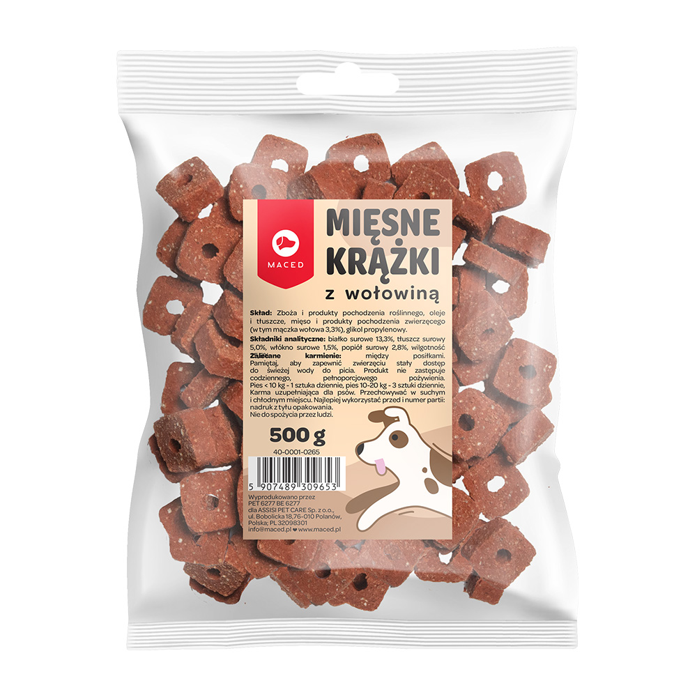 Maced Przysmak dla psa Mięsne Krążki z Wołowiną 500g
